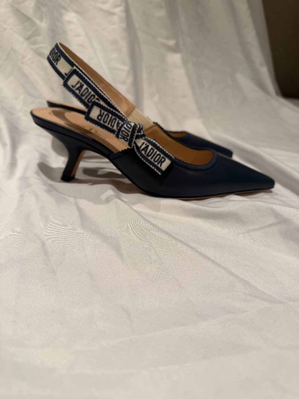 Christian Dior J'Adior Slingback Pumps Navy Size 37 Worn Once